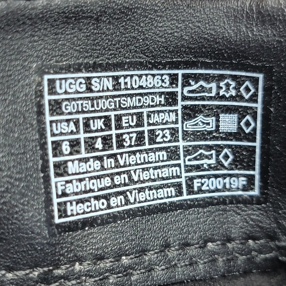 UGG Women's Wedge Block Boots Lace Up Shearling Suede 1104863 Size 6 Pre-owned - Picture 4 of 10